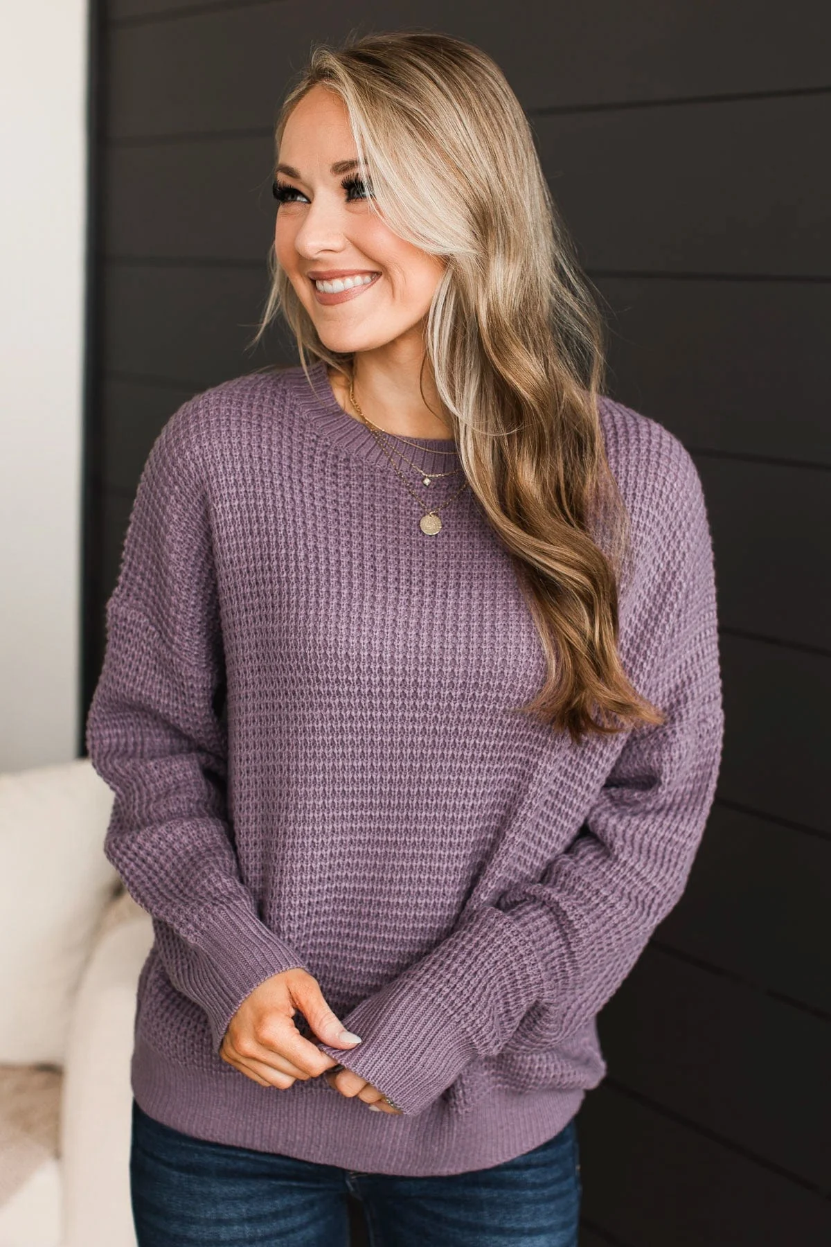 Captivating In Color Knit Sweater- Dusty Lavender - Image 3
