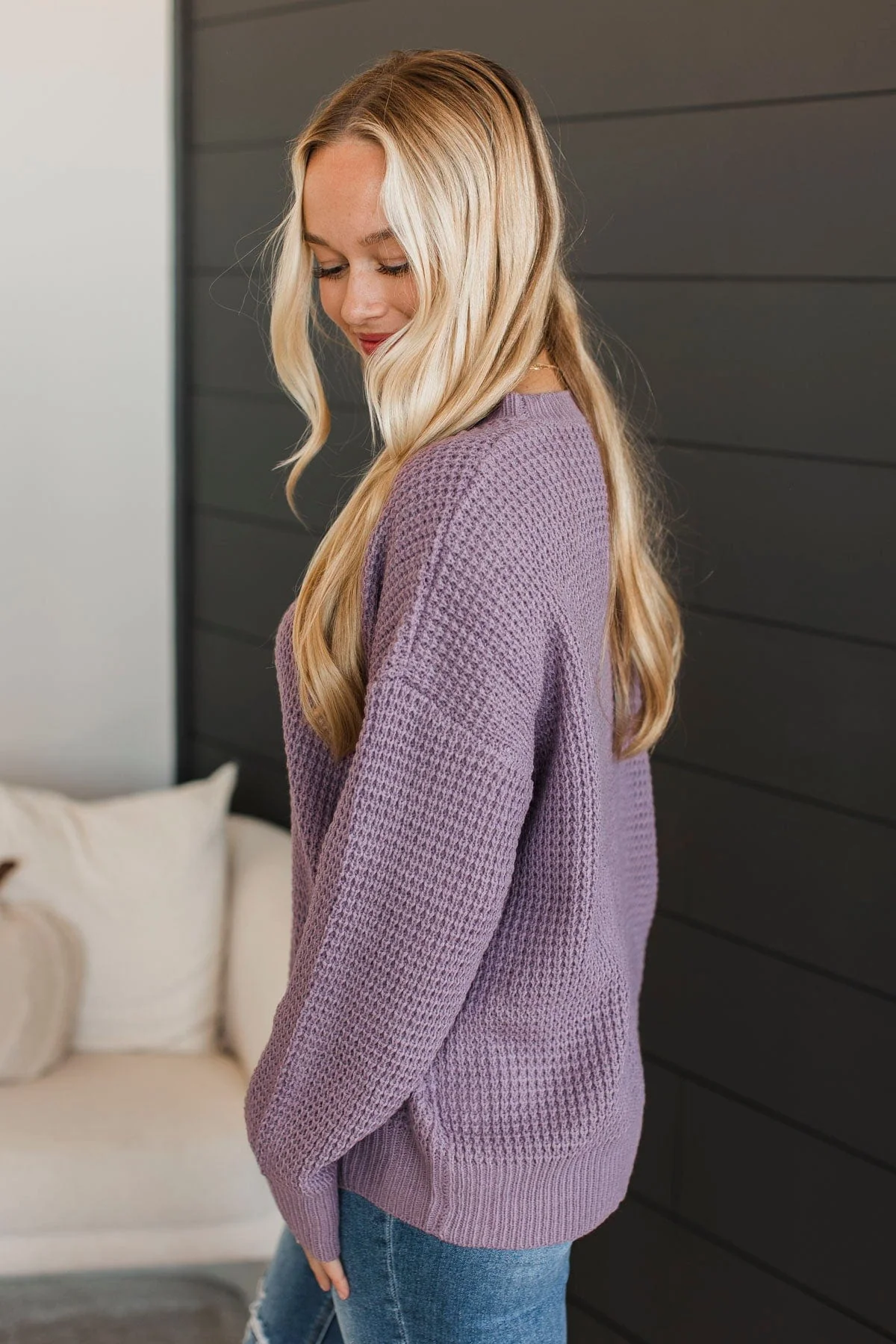 Captivating In Color Knit Sweater- Dusty Lavender - Image 6