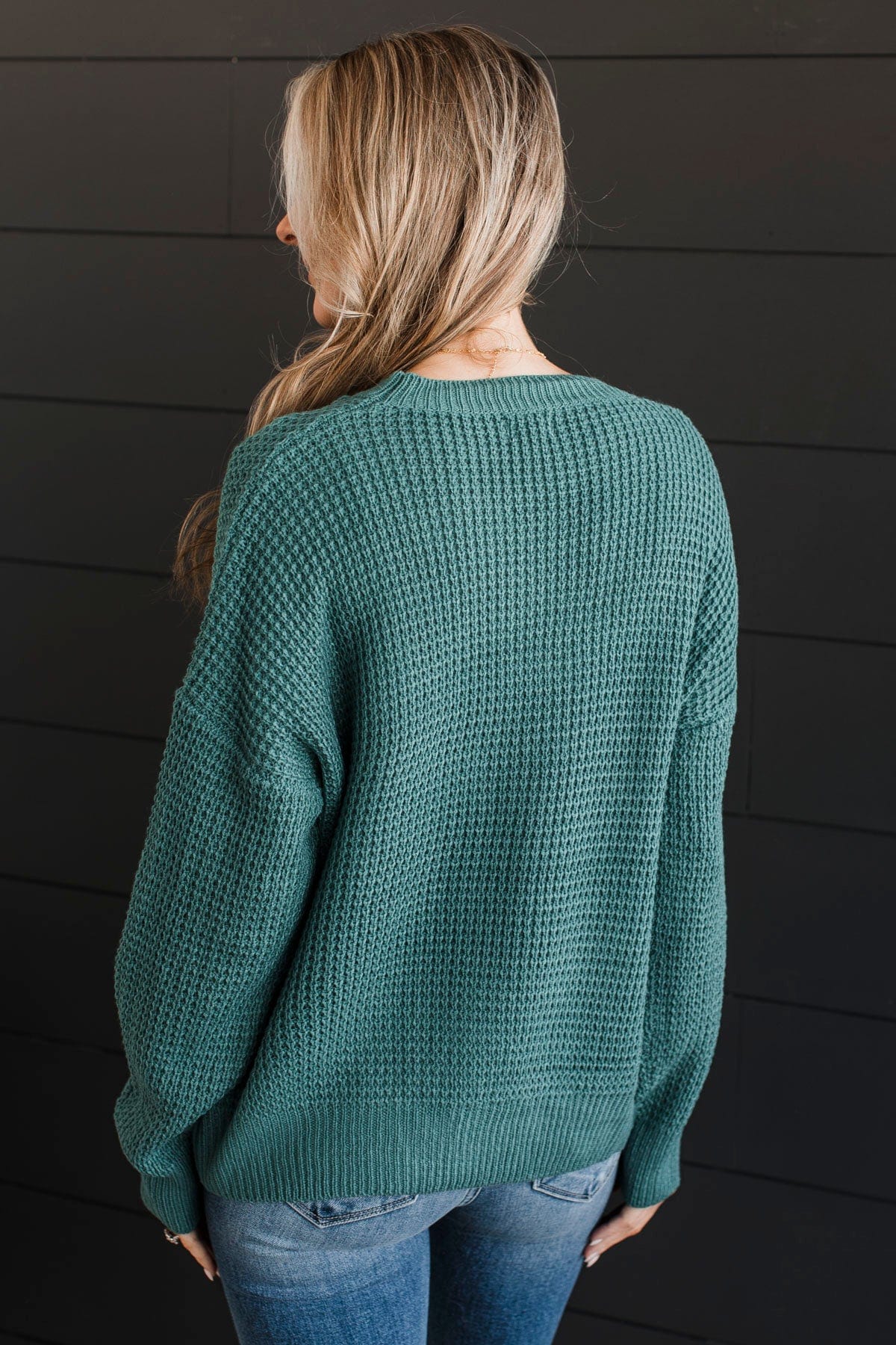 Captivating In Color Knit Sweater- Dusty Teal - Image 10