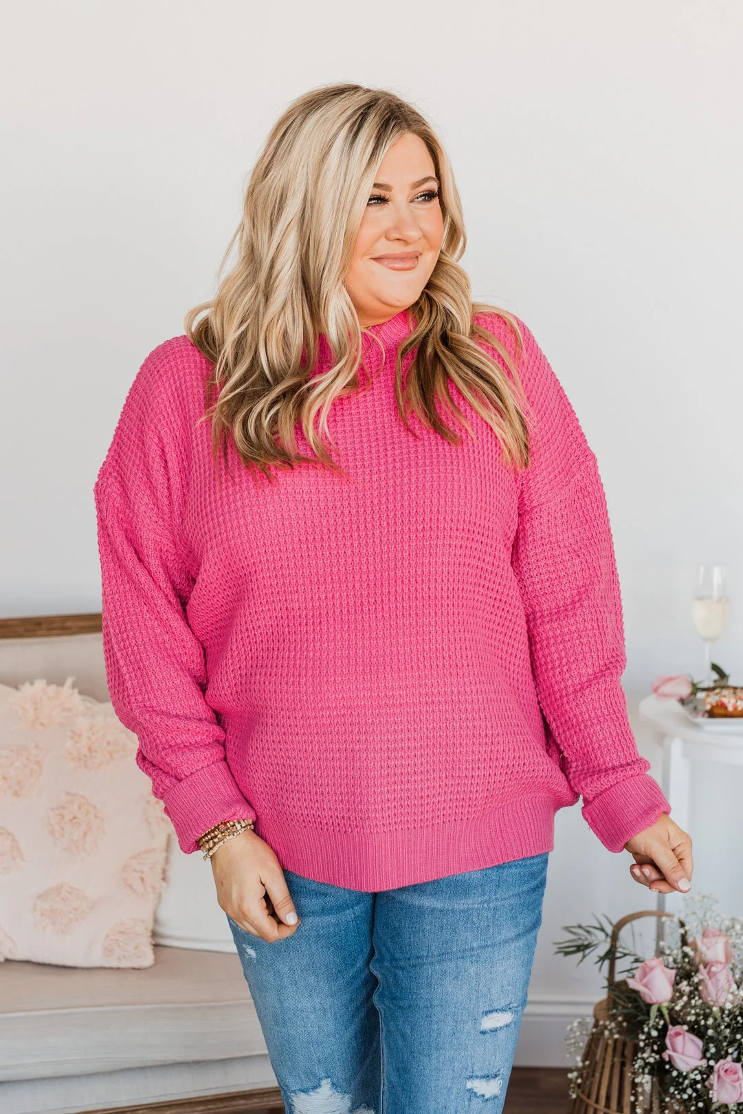 Captivating In Color Knit Sweater- Hot Pink - Image 13