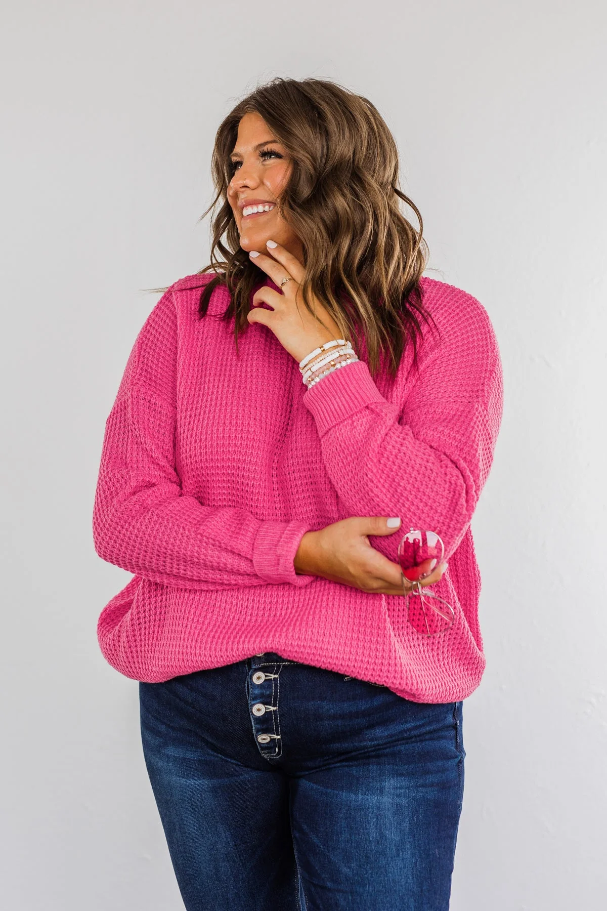 Captivating In Color Knit Sweater- Hot Pink - Image 7