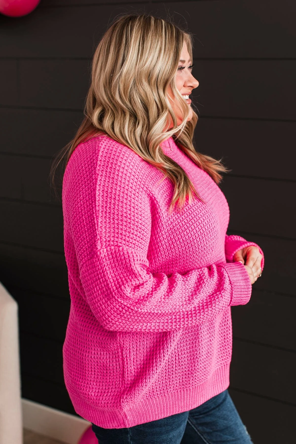 Captivating In Color Knit Sweater- Neon Pink - Image 11