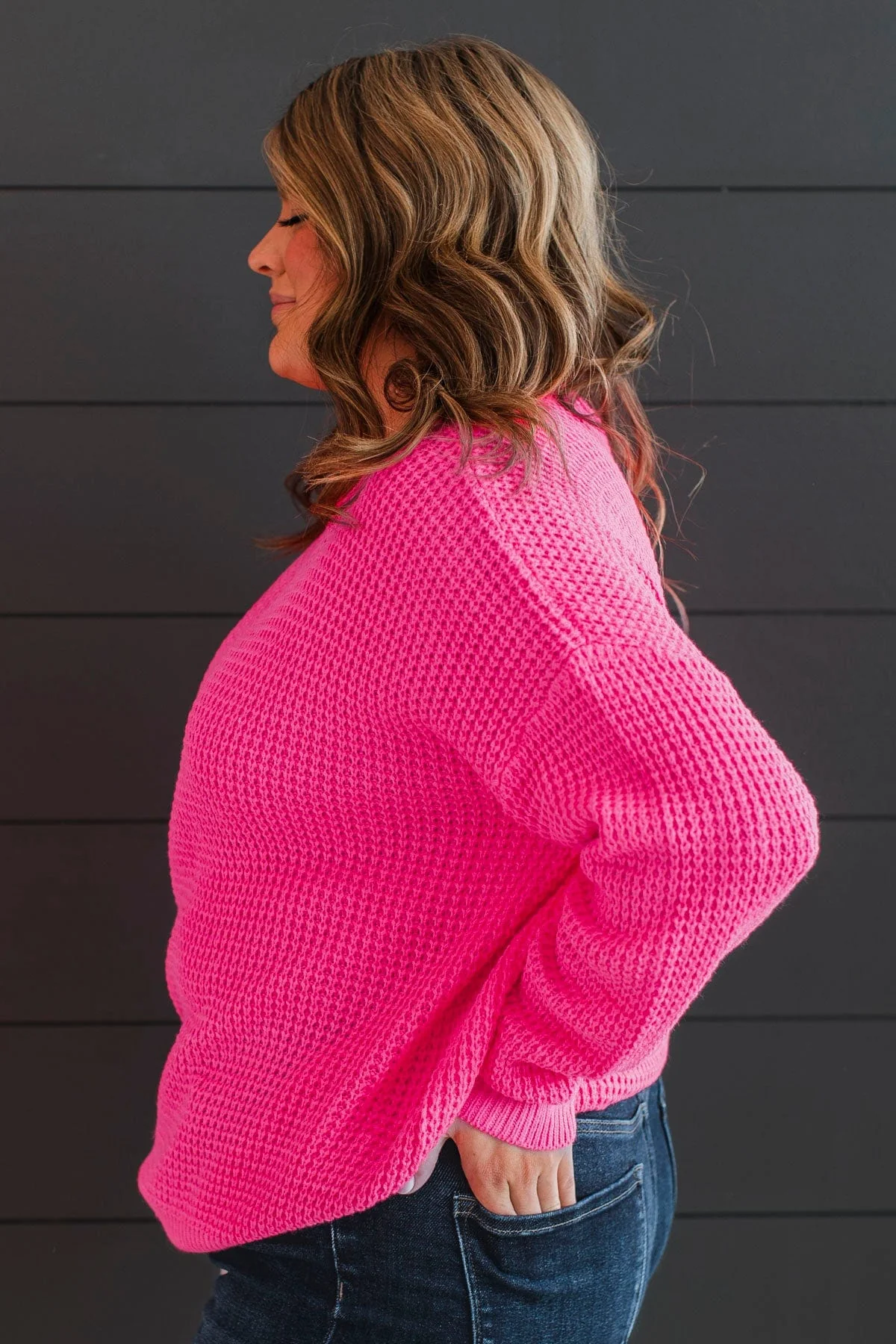 Captivating In Color Knit Sweater- Neon Pink - Image 12