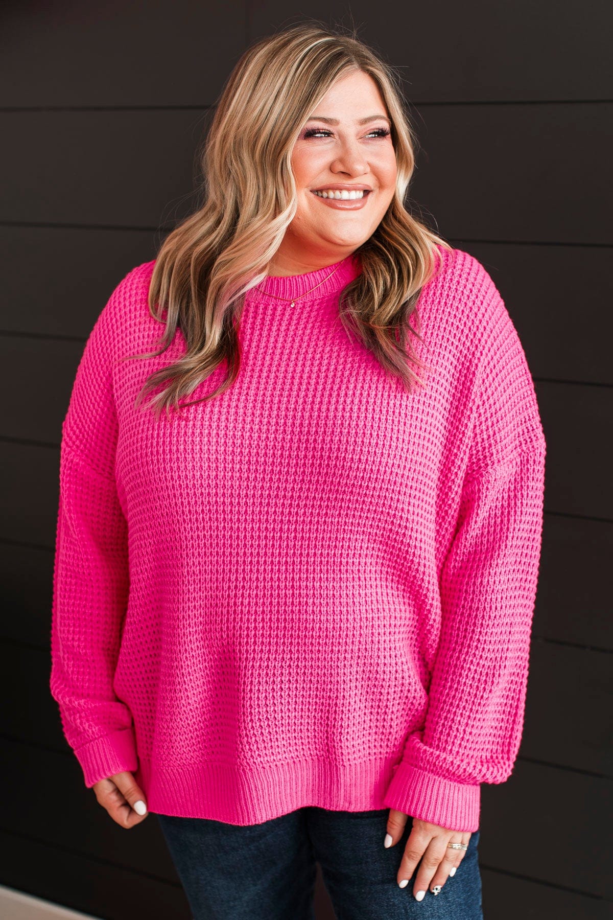 Captivating In Color Knit Sweater- Neon Pink - Image 8