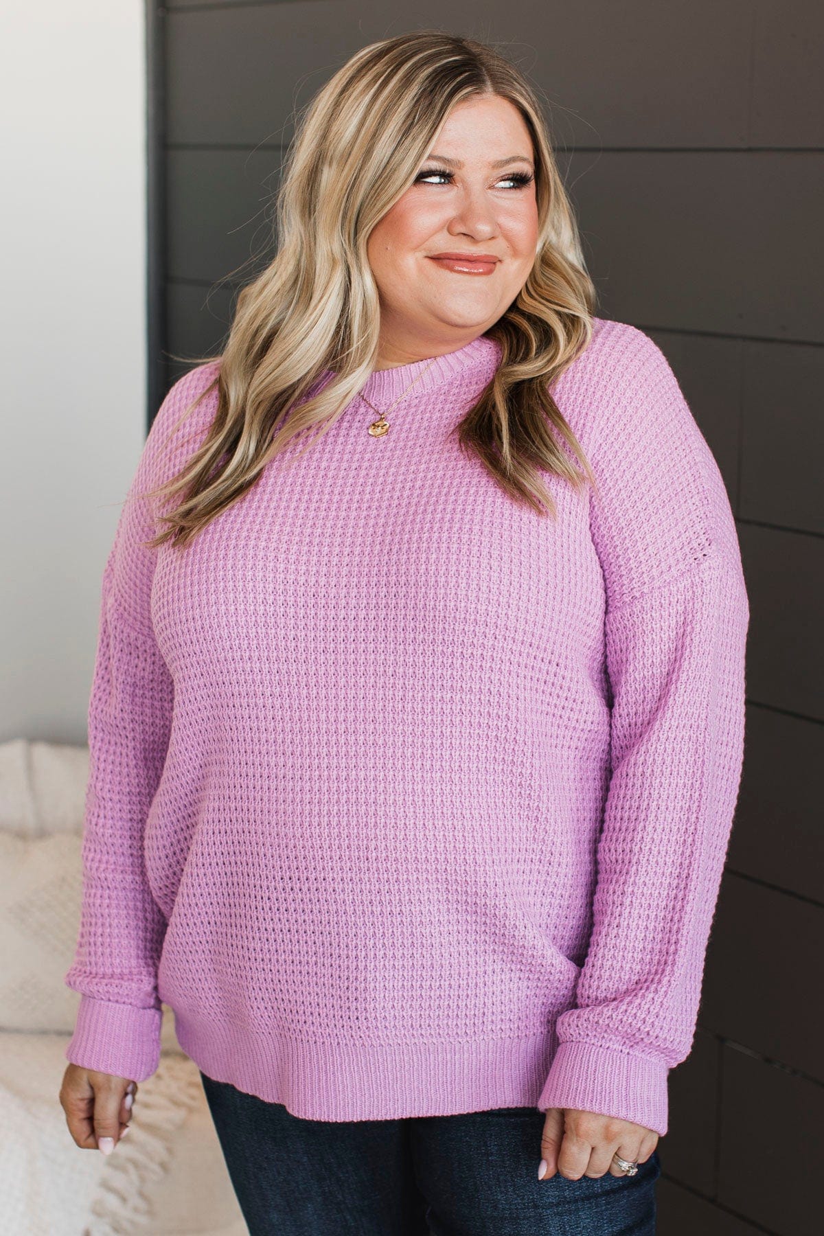 Captivating In Color Knit Sweater- Orchid - Image 3