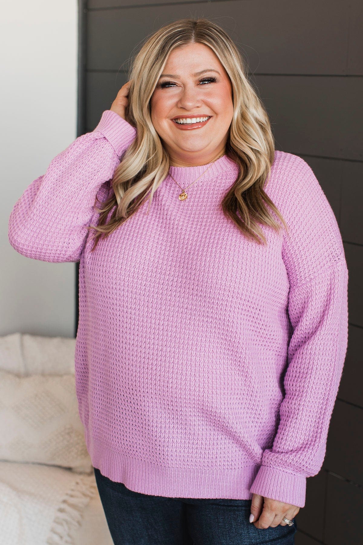 Captivating In Color Knit Sweater- Orchid - Image 5