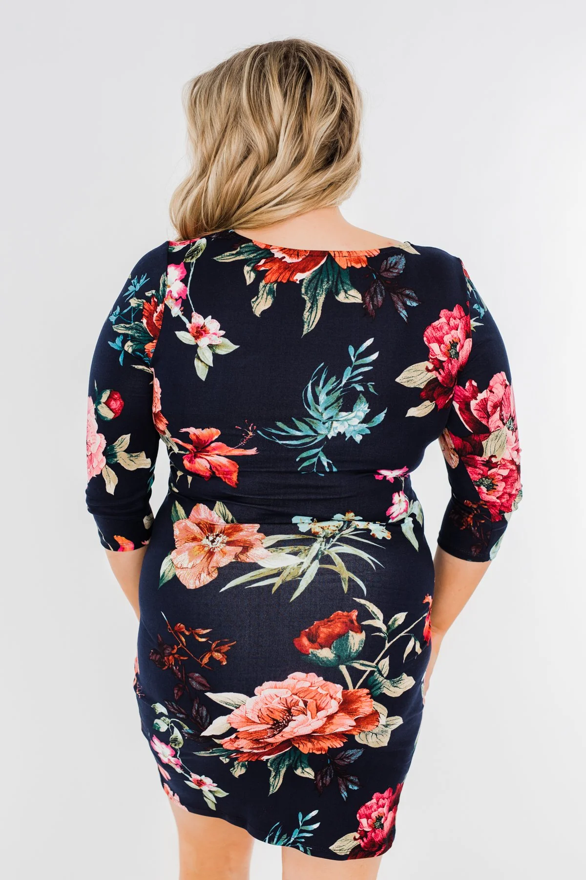 Captivating In Floral Dress- Navy - Image 10