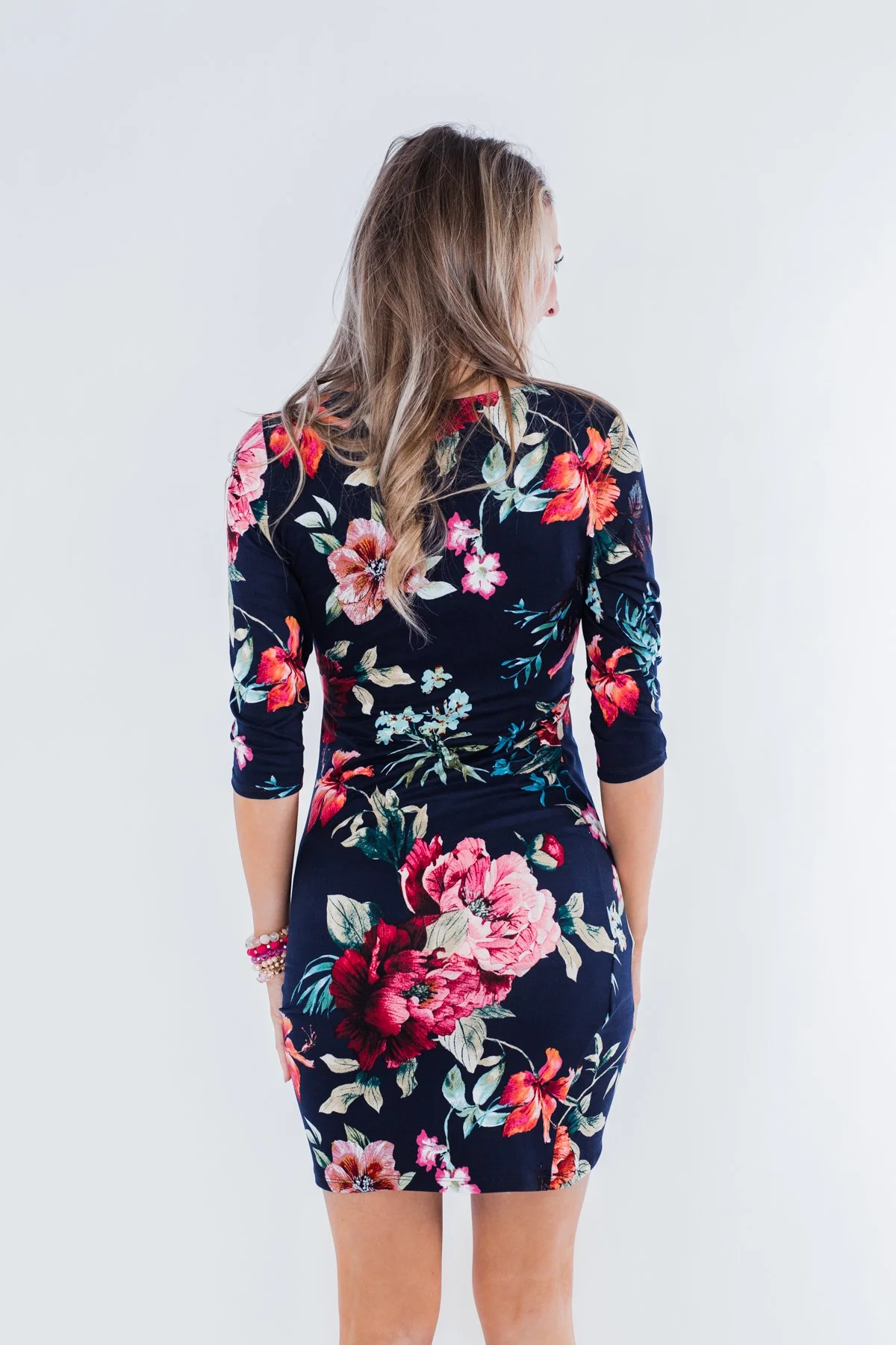 Captivating In Floral Dress- Navy - Image 9