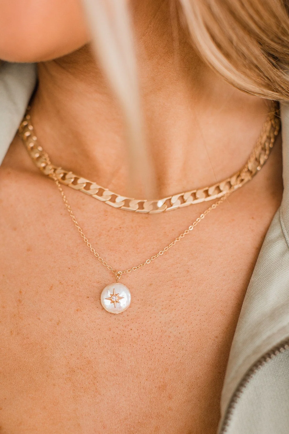 Capture Your Attention 2-Tier Necklace- Gold - Image 2