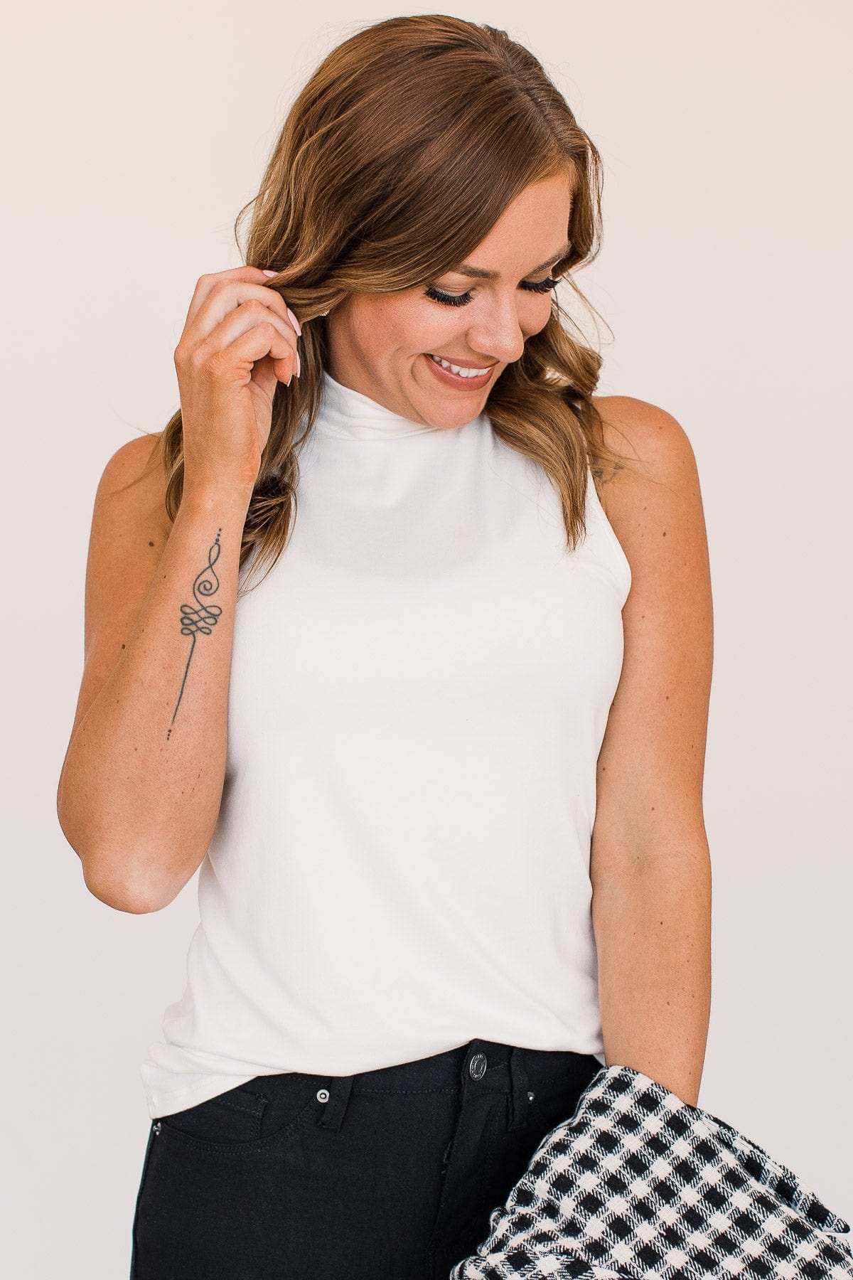 Captured My Heart High Neck Tank Top- White - Image 3