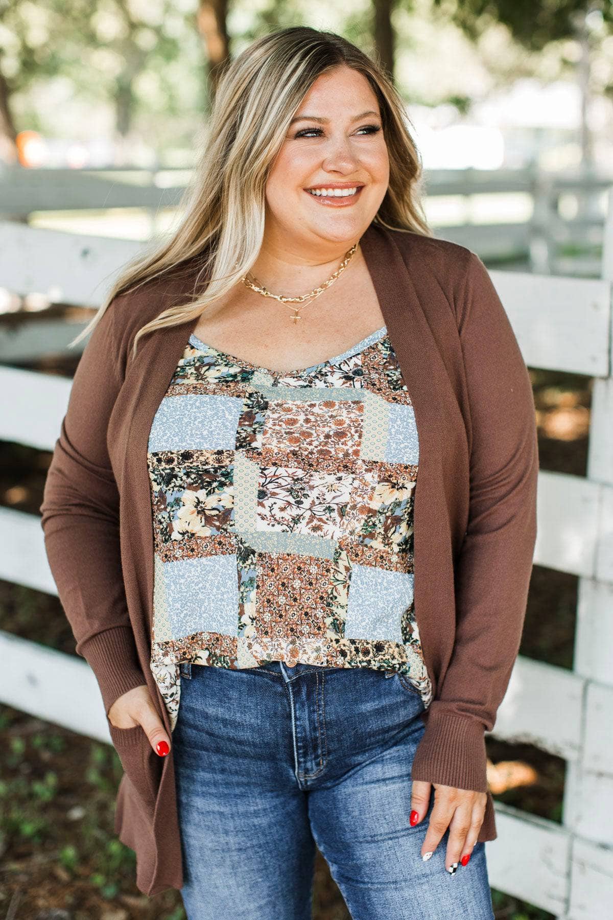 Captured Your Heart Knit Cardigan- Chocolate - Image 3