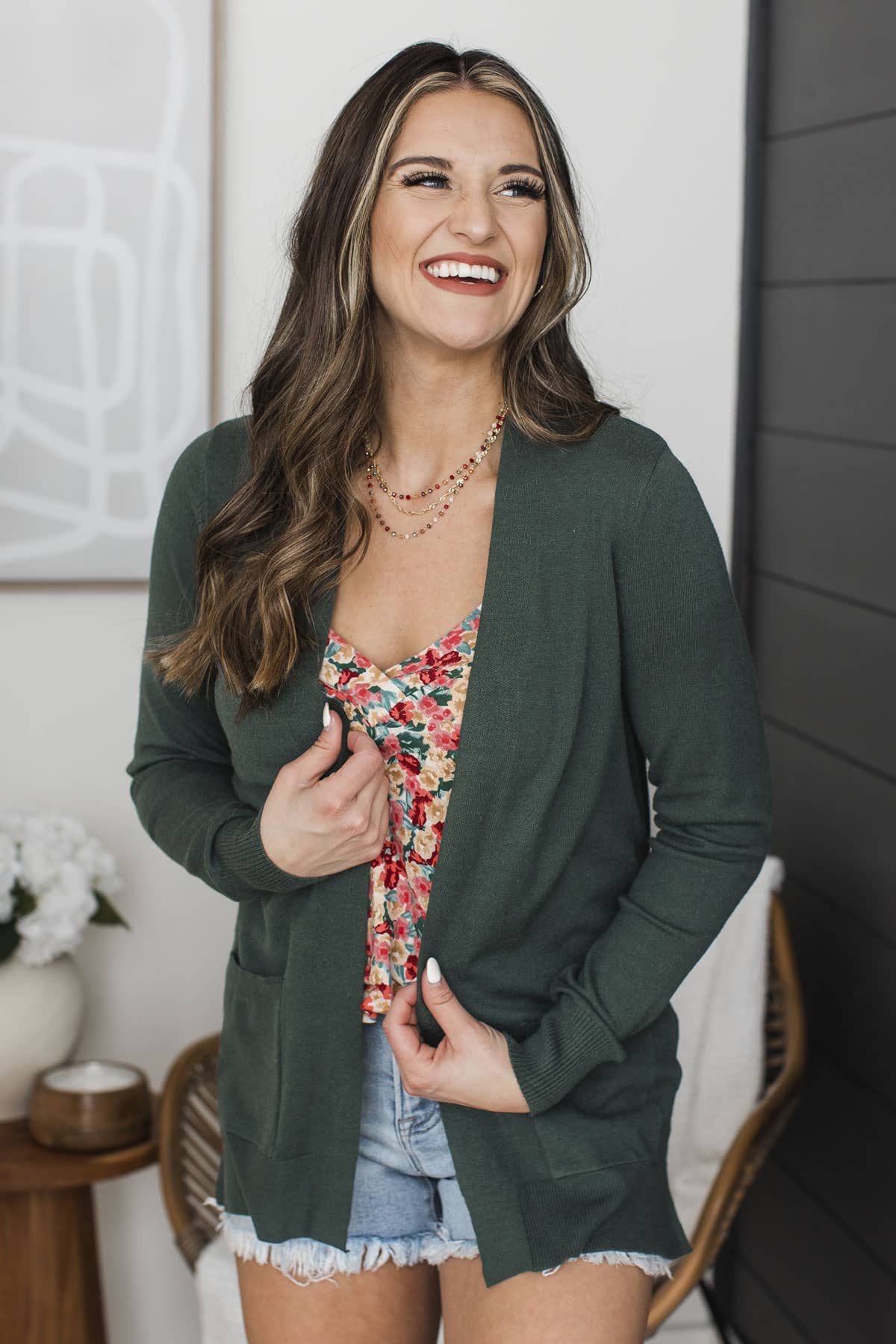 Captured Your Heart Knit Cardigan- Forest - Image 3