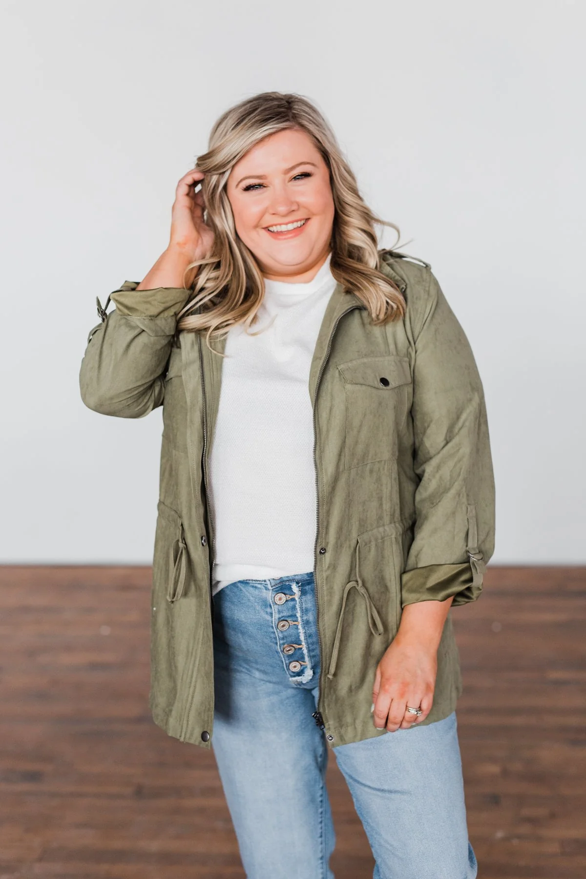 Care About You Lightweight Jacket- Olive - Image 5
