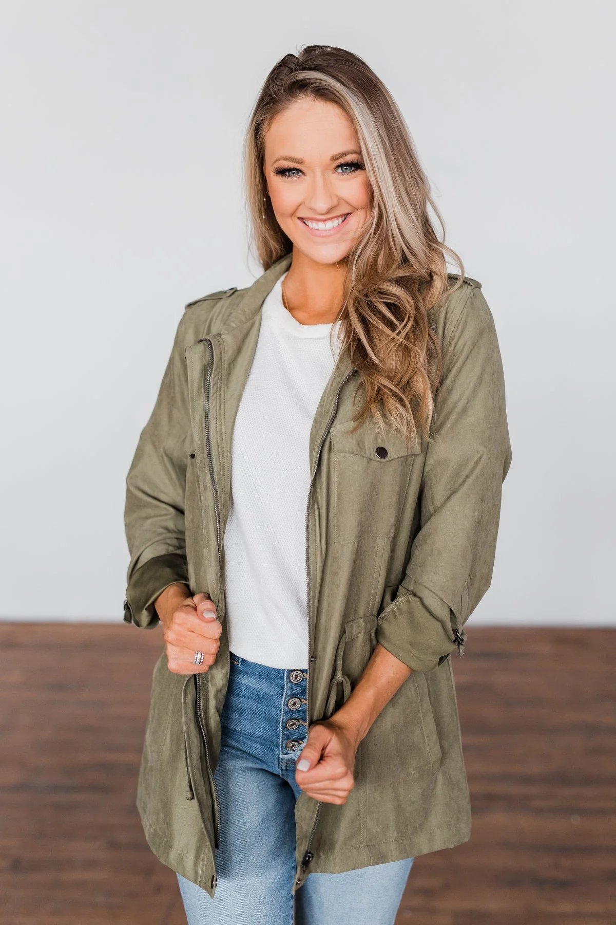 Care About You Lightweight Jacket- Olive - Image 6