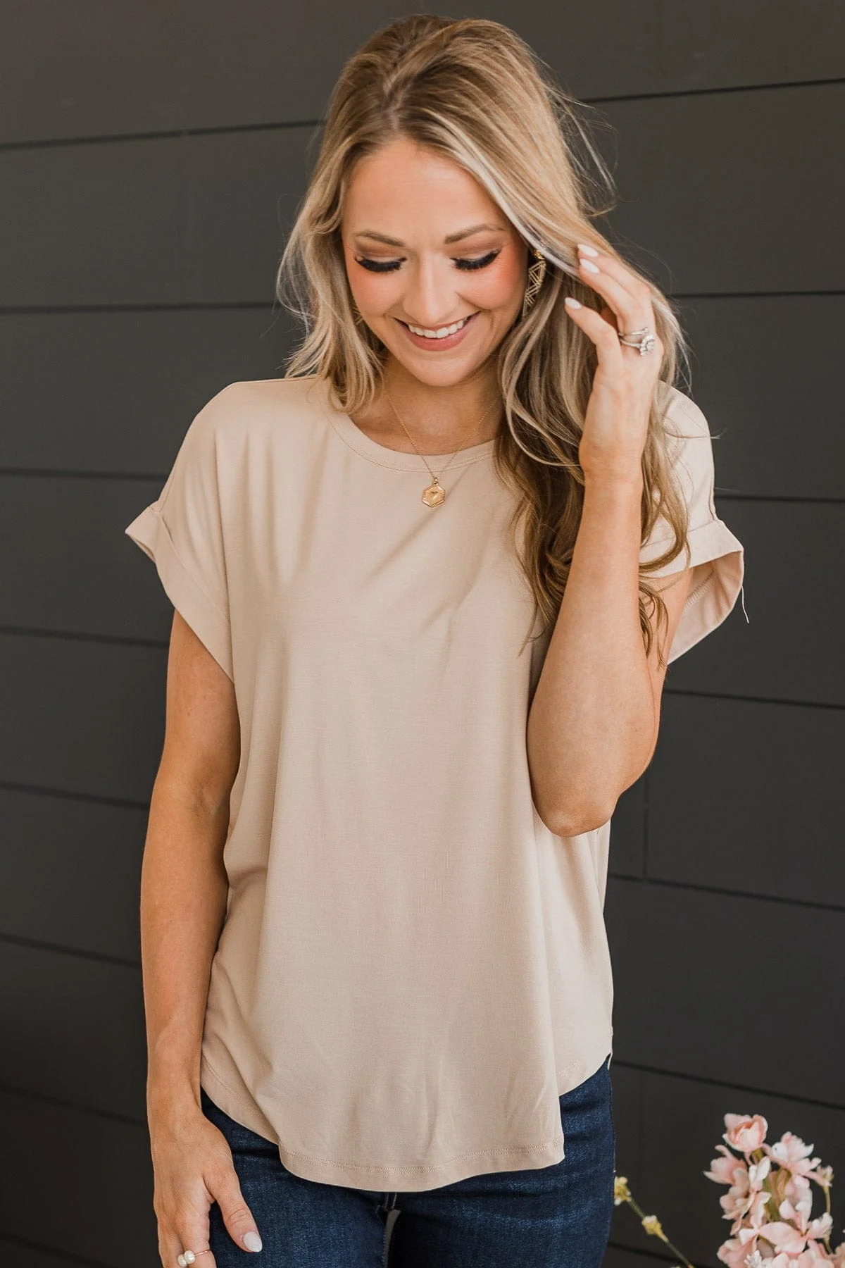 Carefree Days Knit Top- Beige - Image 2