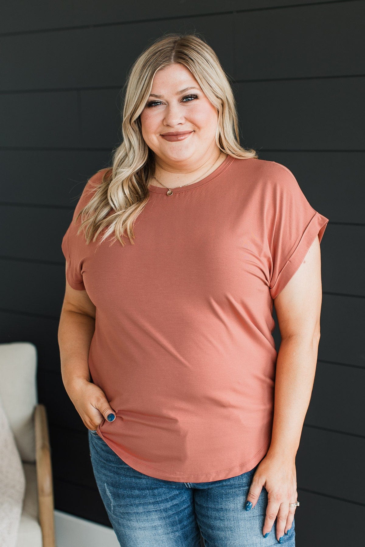 Carefree Days Knit Top- Terracotta - Image 4