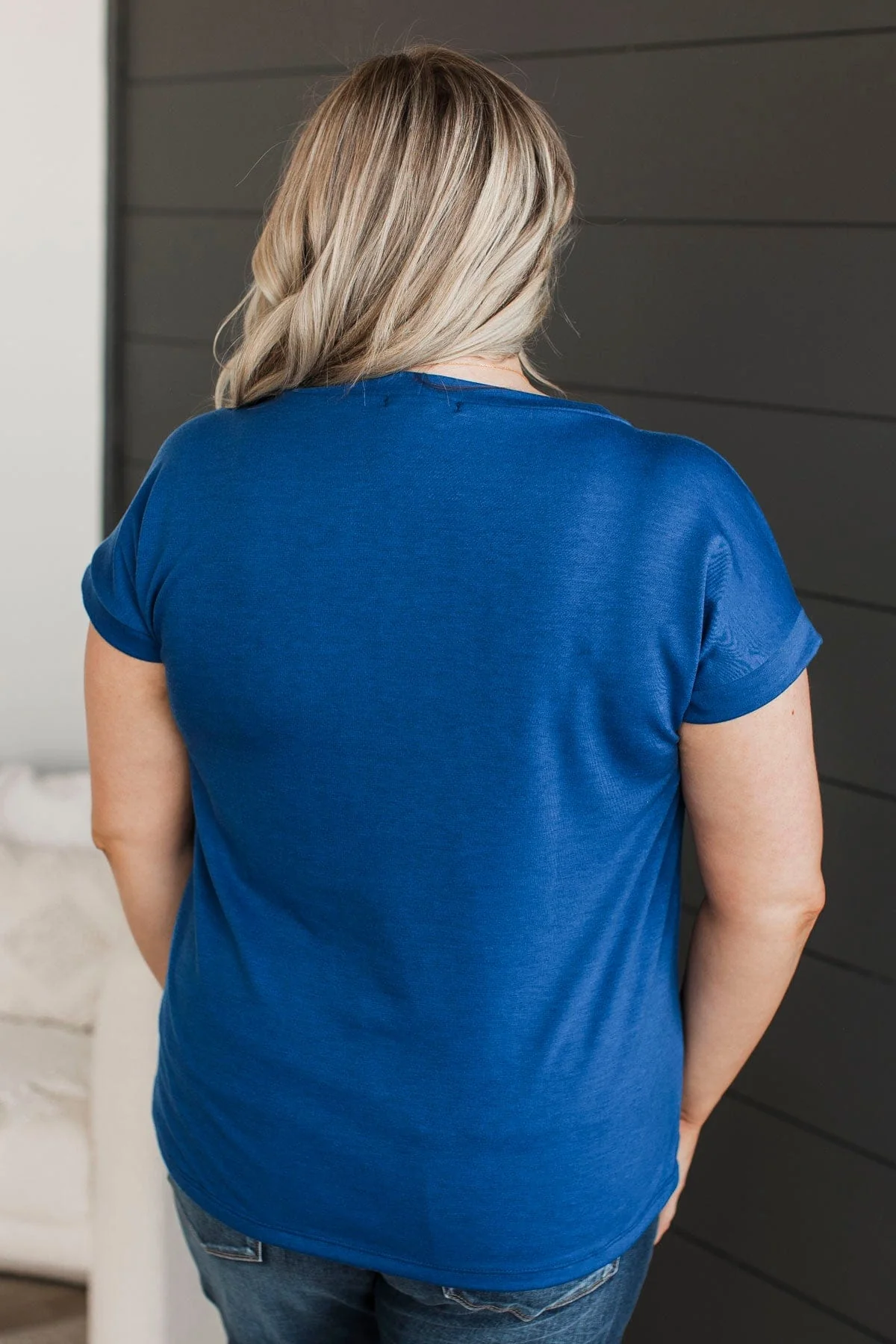 Carefree Moments Short Sleeve Top- Royal Blue - Image 8