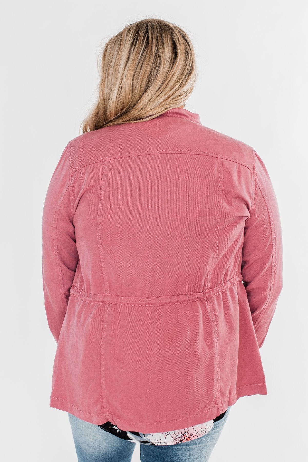 Carried Away Drawstring Waist Jacket- Mauve - Image 14
