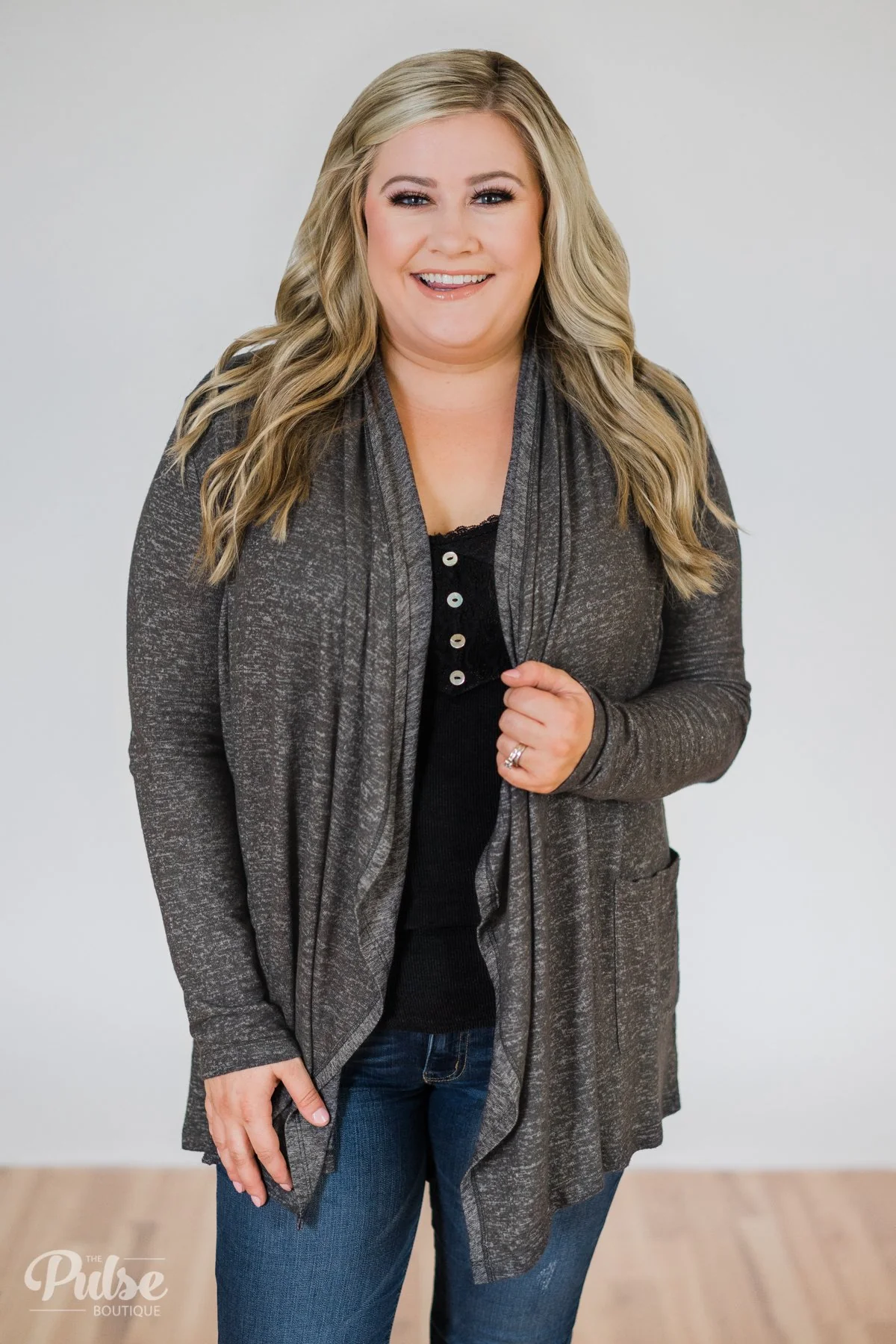Carry On Cardigan- Charcoal - Image 2