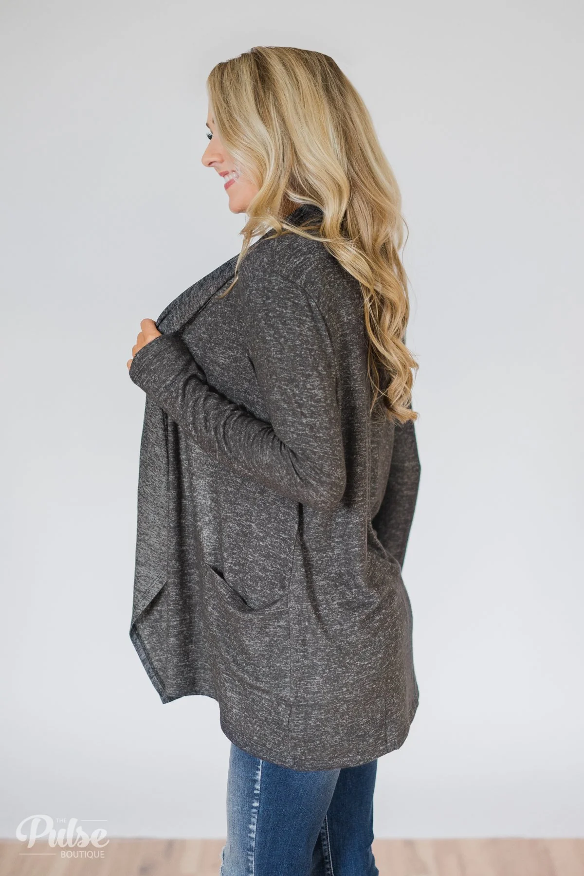 Carry On Cardigan- Charcoal - Image 4