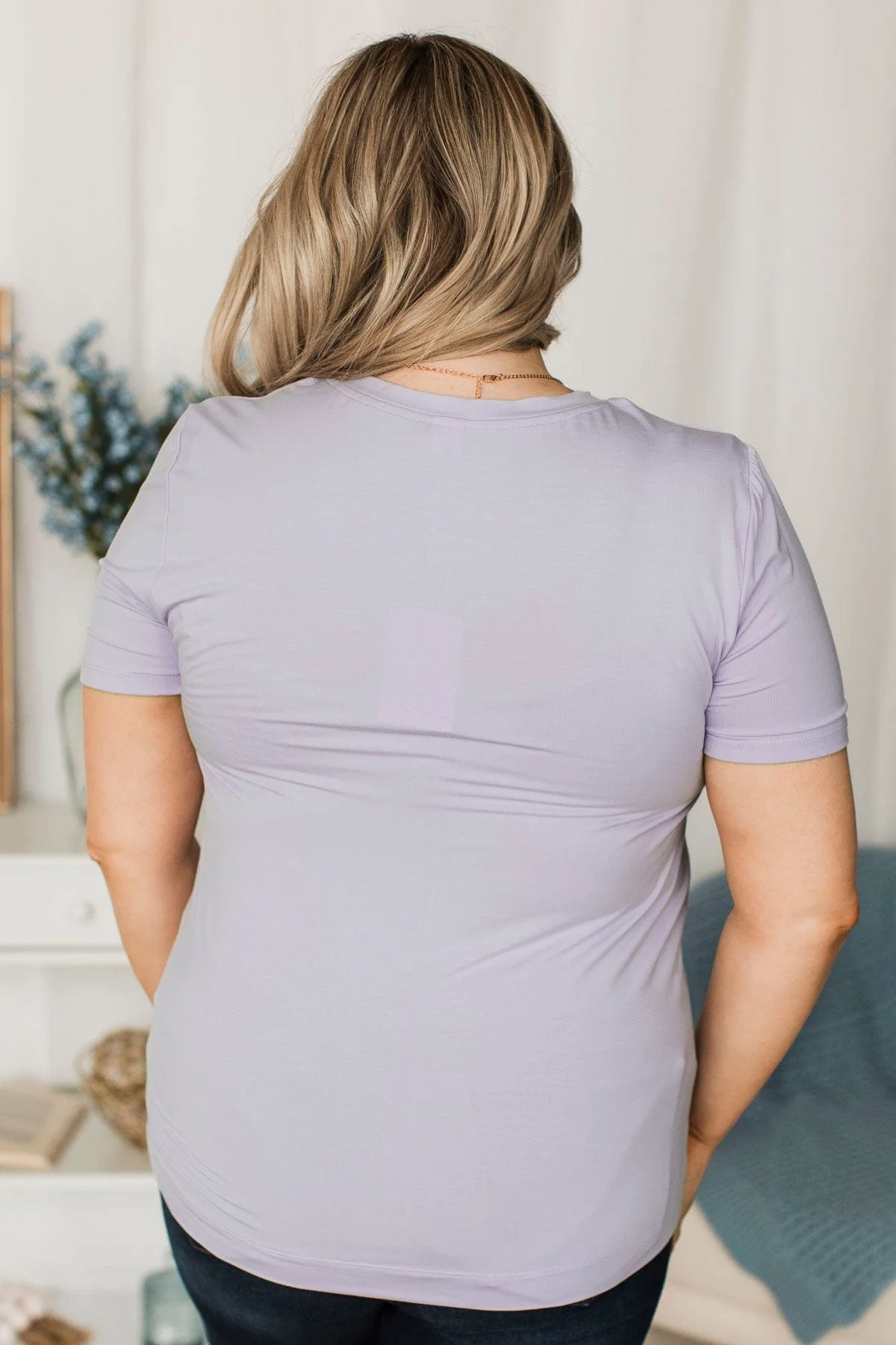 Casual Crush Short Sleeve Top- Pale Lavender - Image 7