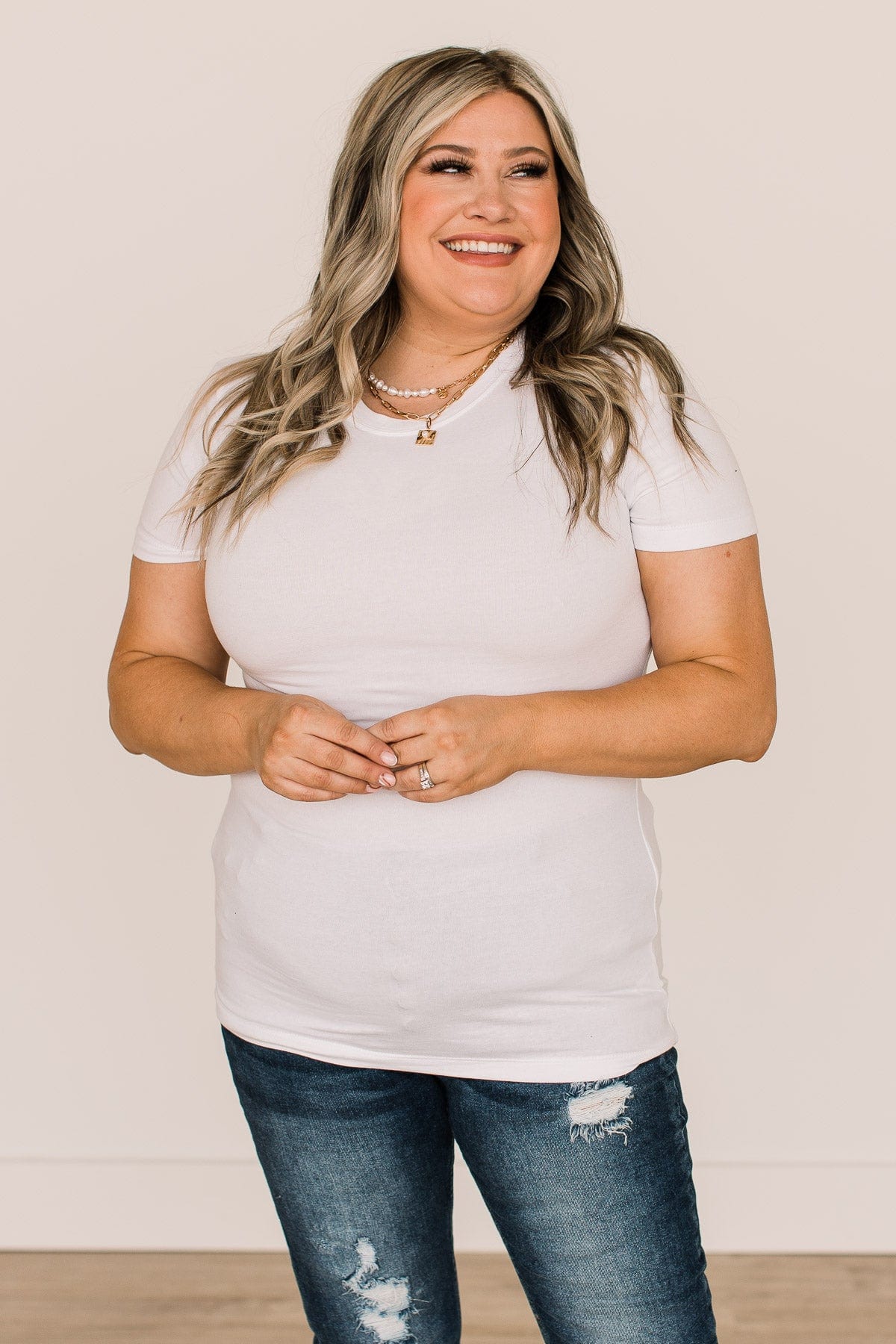 Casual Outings Short Sleeve Top- White - Image 4