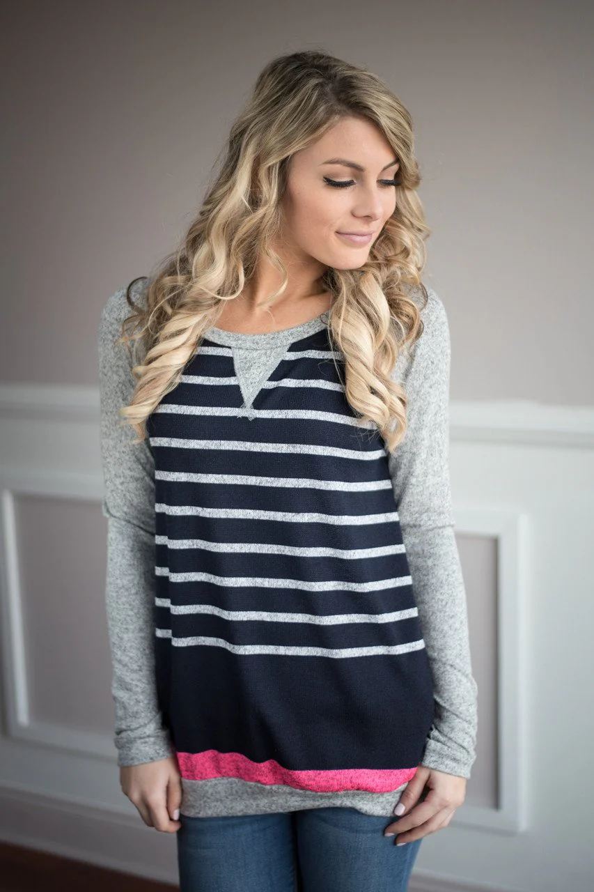 Catch Me Outside Top ~ Pink Stripe - Image 2