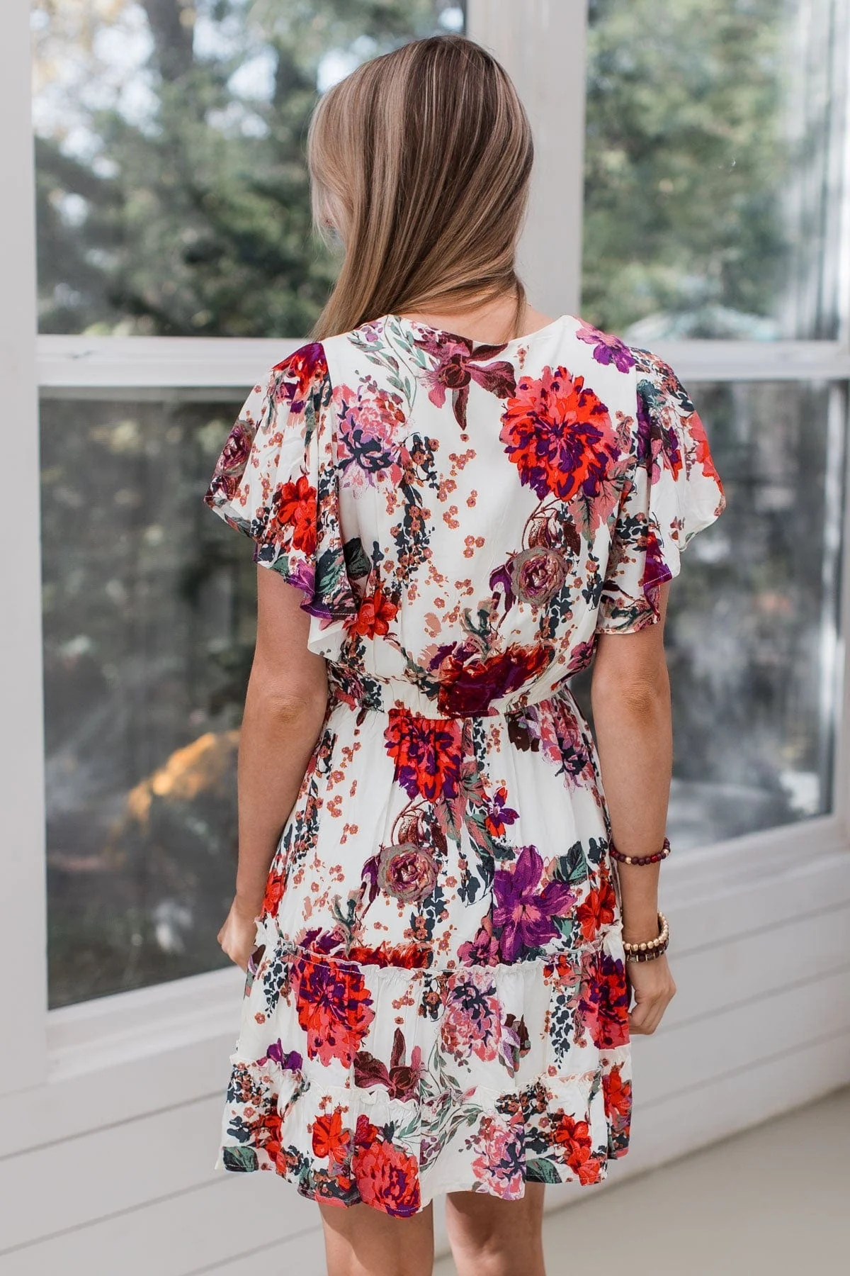 Cater To You Floral Dress- Cream - Image 7
