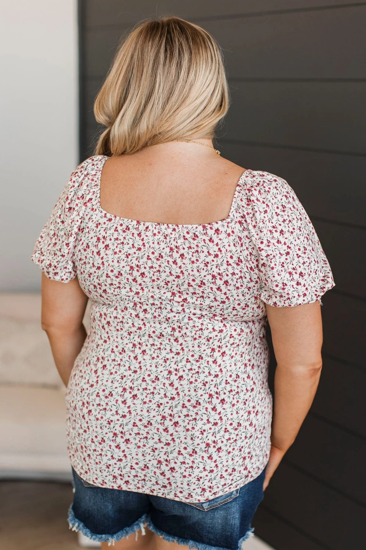 Caught Feelings Floral Top- Ivory - Image 7