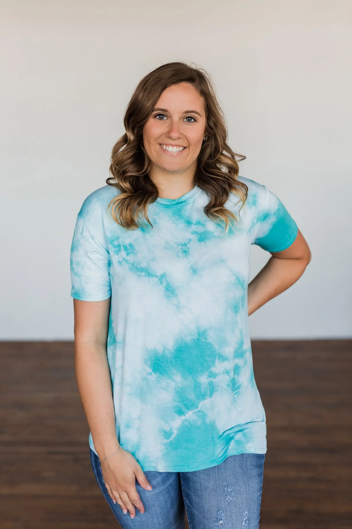Caught Me Smiling Tie Dye Top- Blue - Image 7