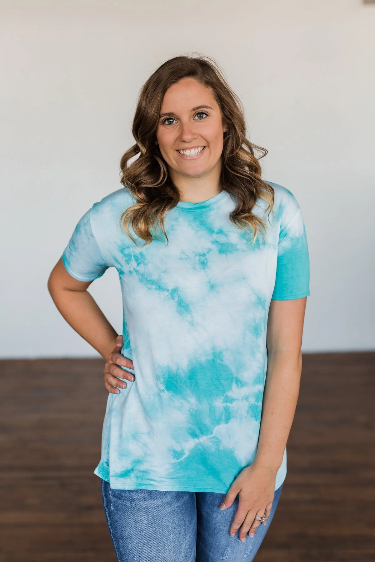 Caught Me Smiling Tie Dye Top- Blue - Image 8