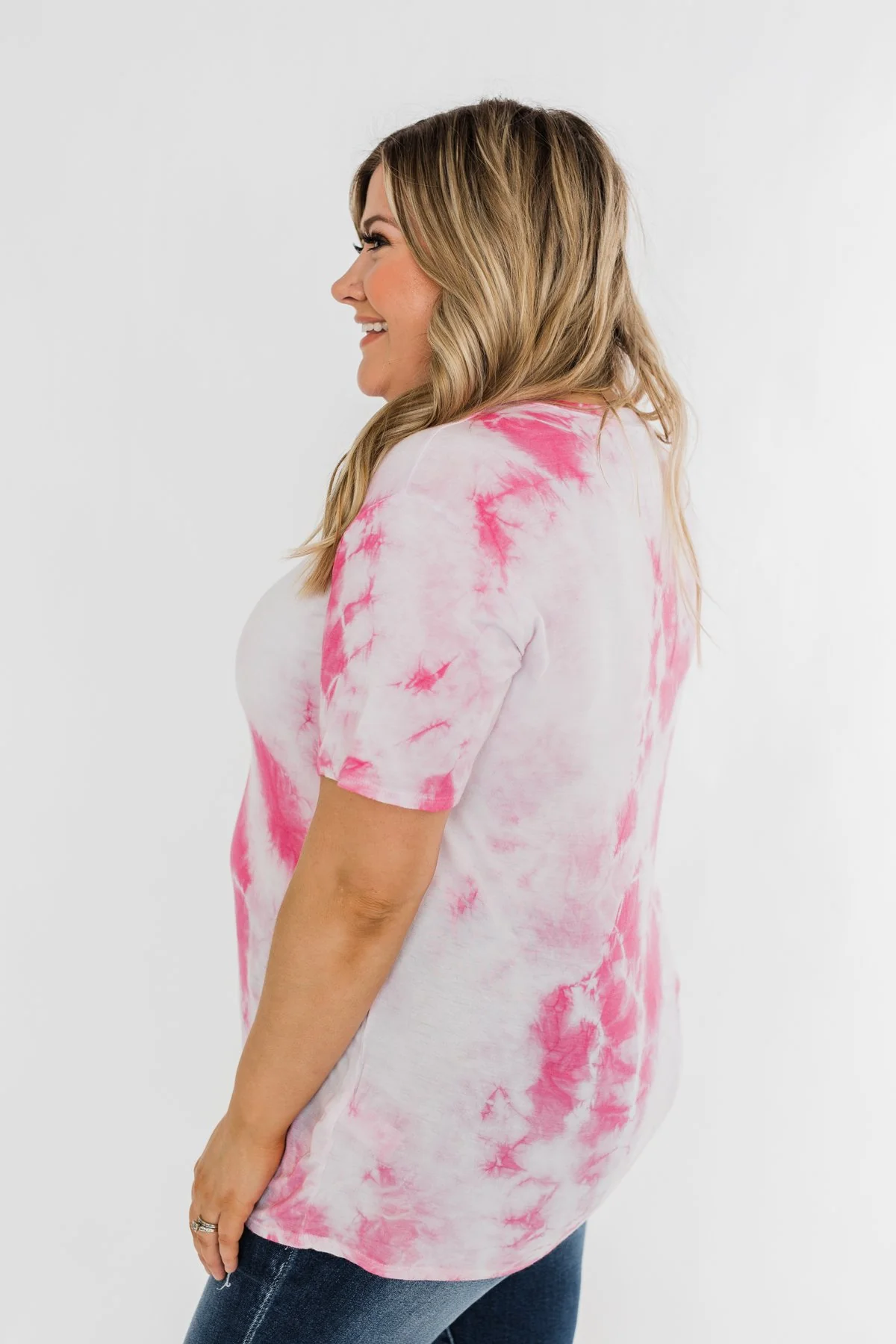 Caught Me Smiling Tie Dye Top- Pink - Image 12