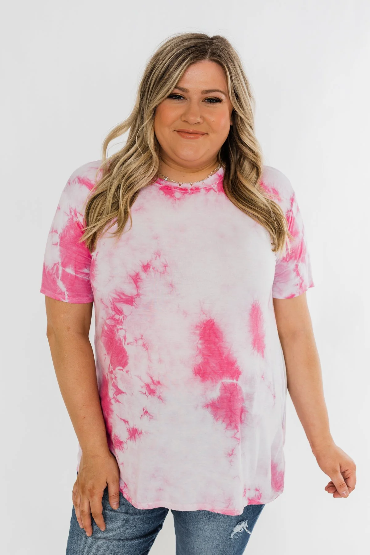 Caught Me Smiling Tie Dye Top- Pink - Image 2