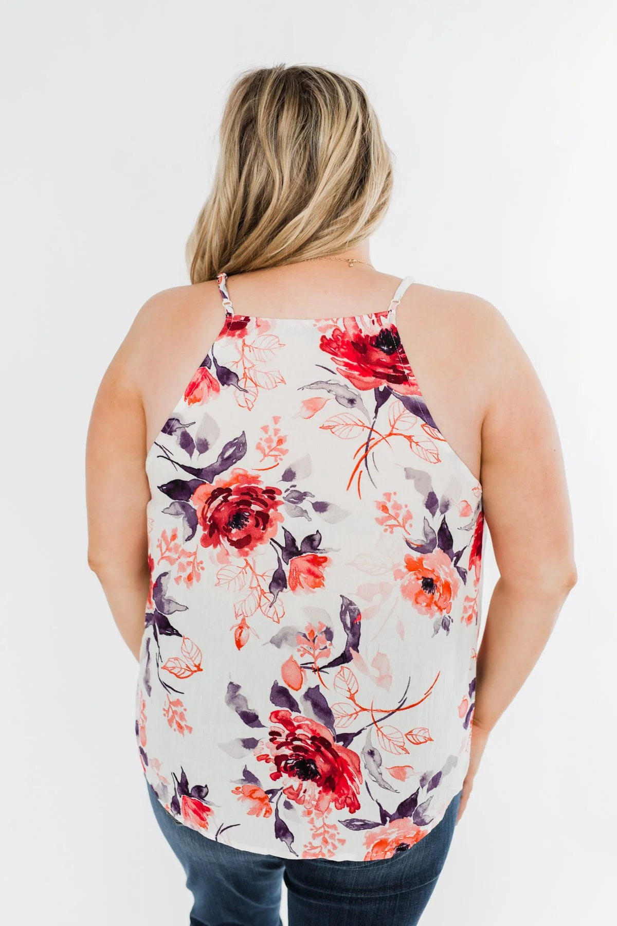 Caught My Attention Floral Tank Top- Ivory - Image 11