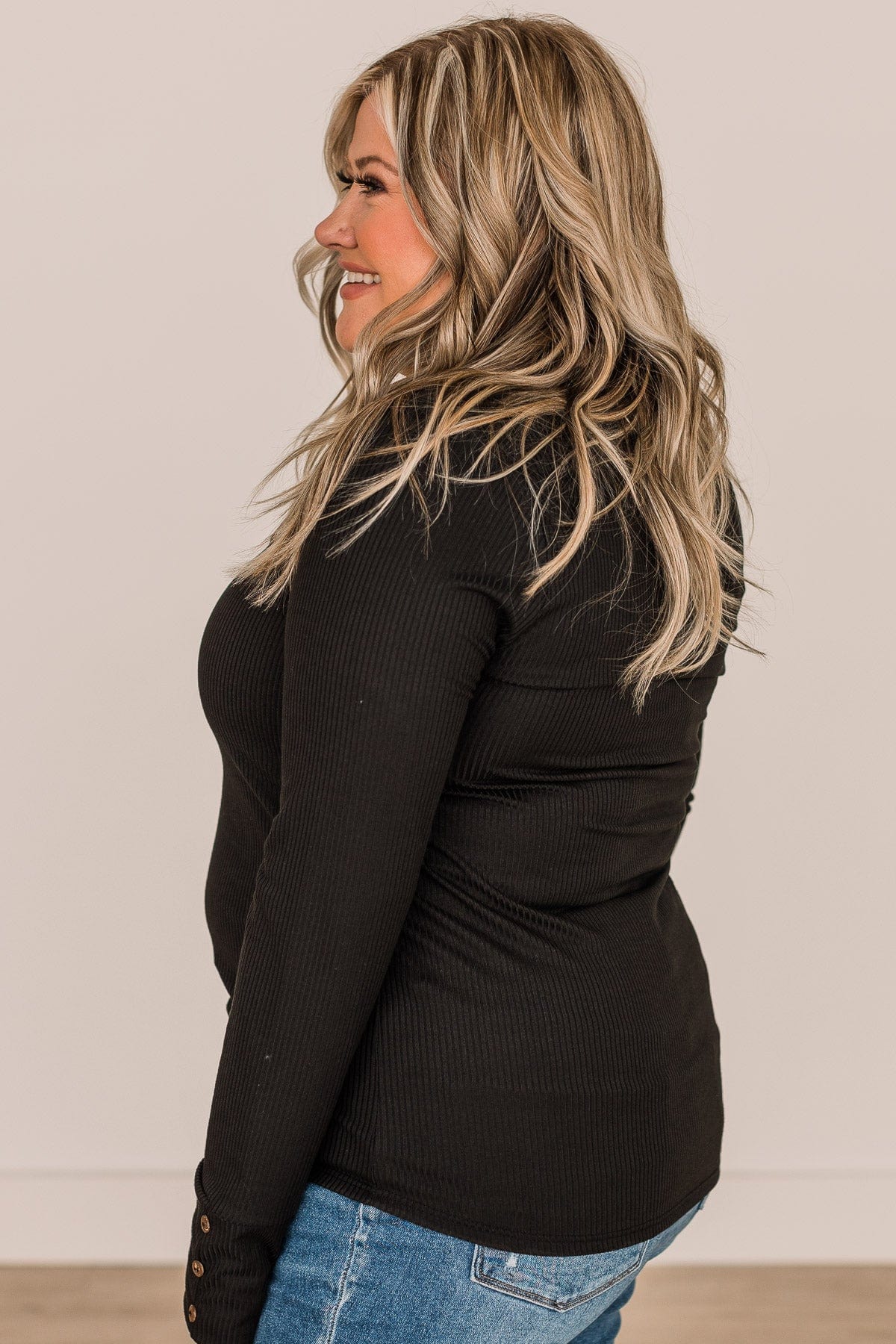 Caught Up In Love Knit Top- Black - Image 6