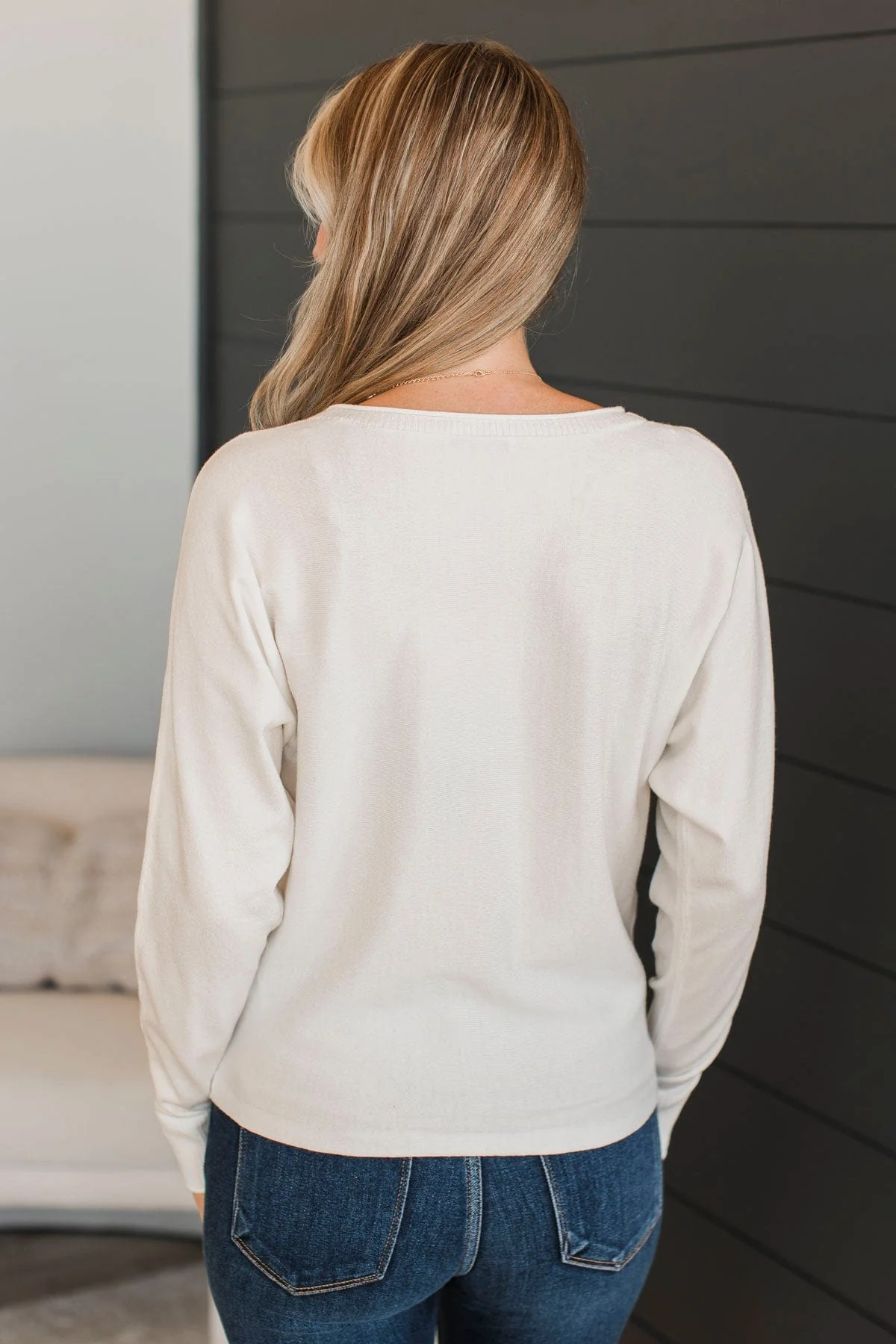 Caught Your Interest Dolman Sweater- Ivory - Image 6