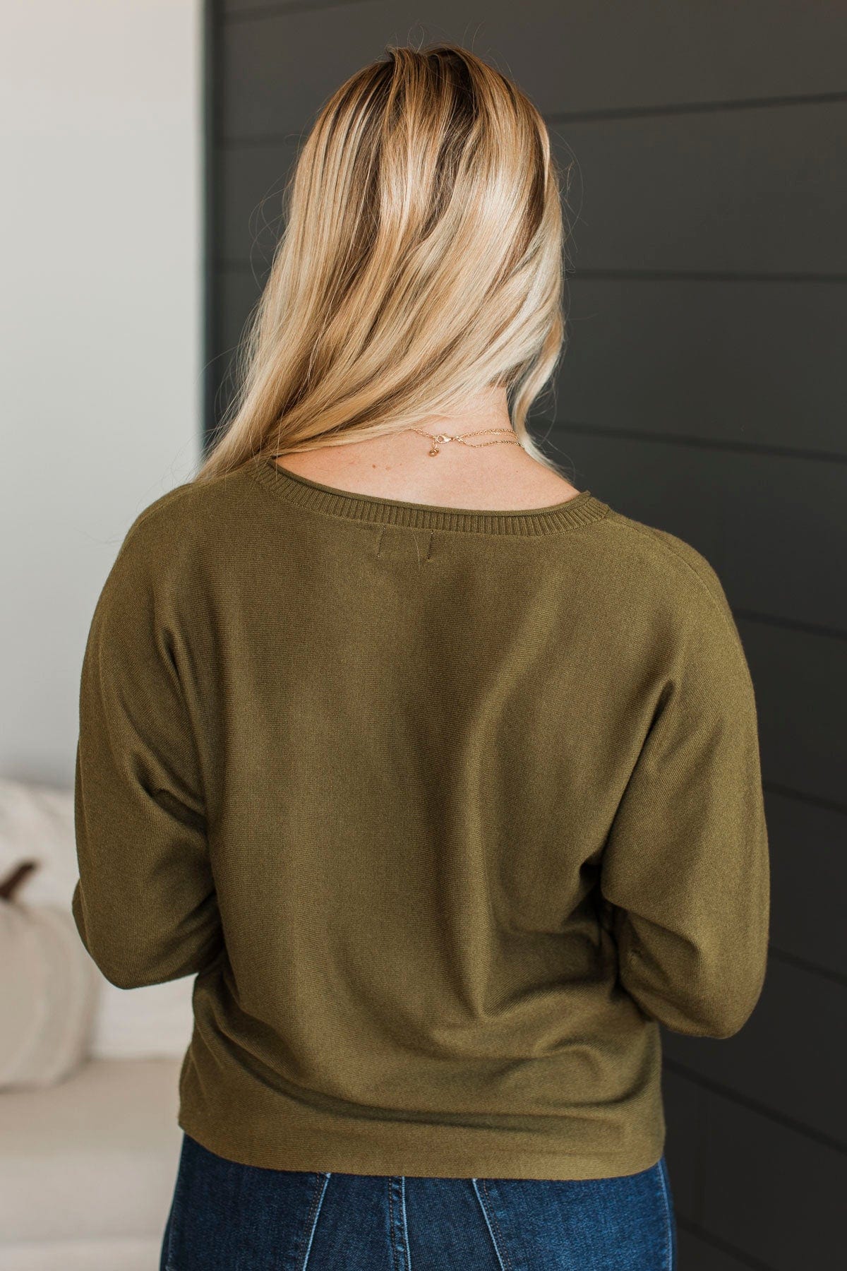 Caught Your Interest Dolman Sweater- Moss - Image 10