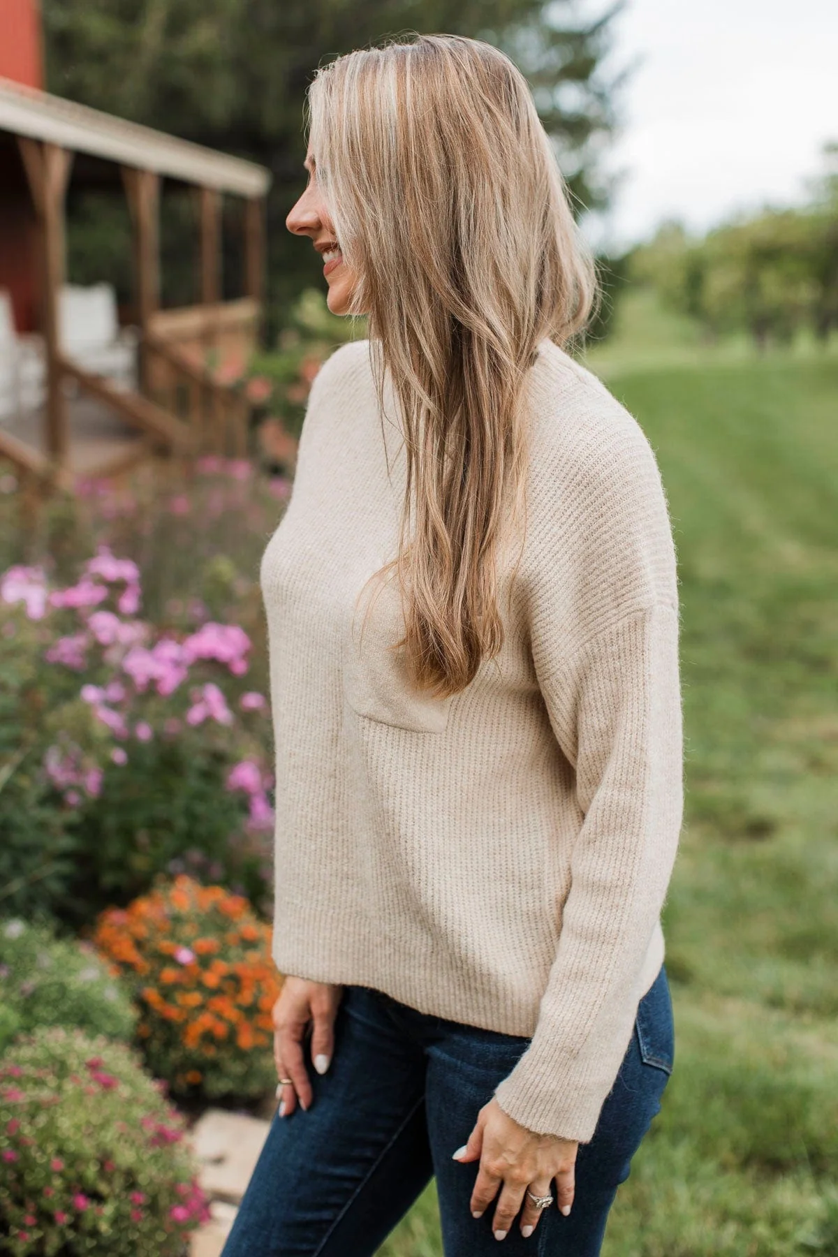 Cause A Commotion Knit Sweater- Oatmeal - Image 7