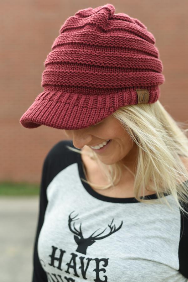 CC Beanie Cap - Burgundy - Image 3