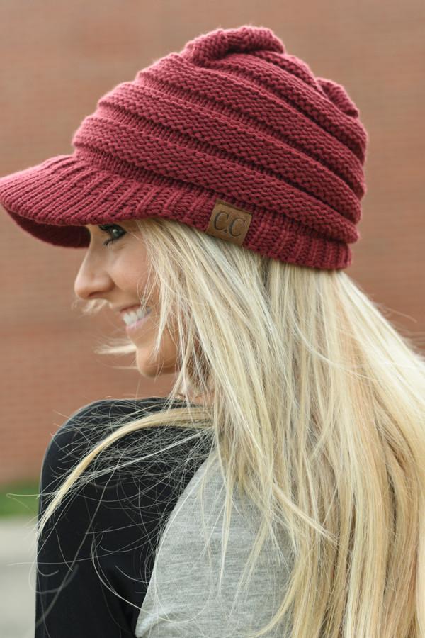 CC Beanie Cap - Burgundy - Image 4