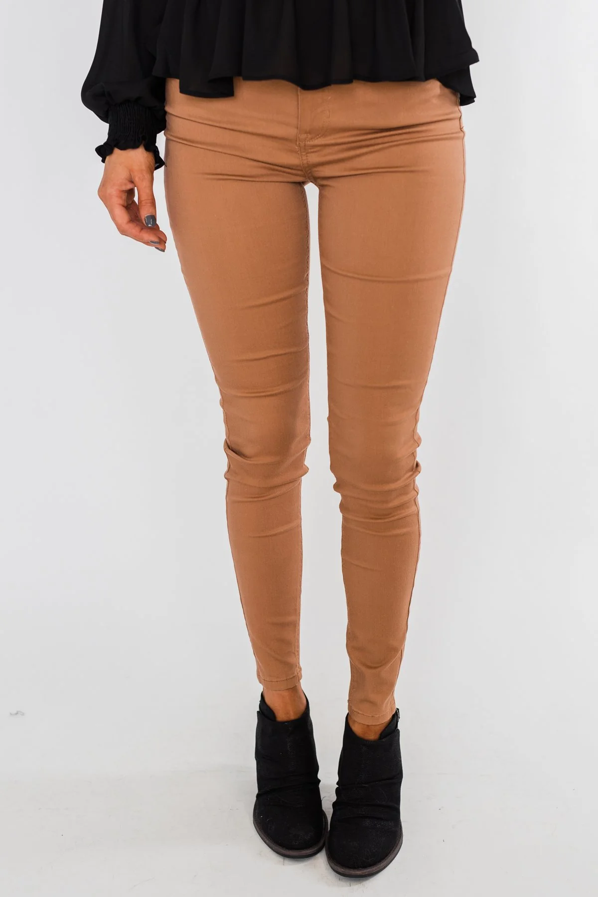 Celebrity Pink Ankle Skinny Jeans- Clay - Image 3