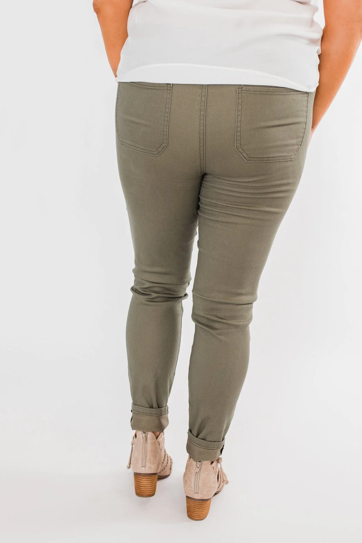 Celebrity Pink Ankle Skinny Jeans- Olive - Image 11