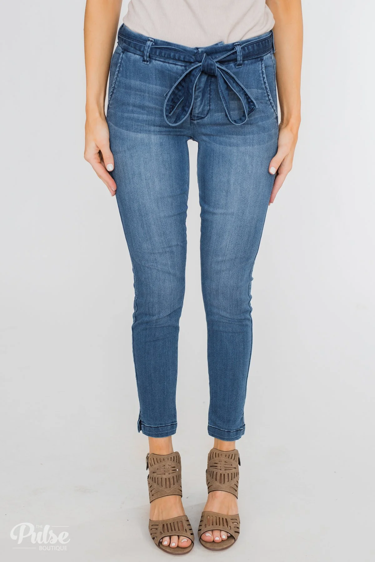 Celebrity Pink Belt Jeans- Prudence Wash - Image 2