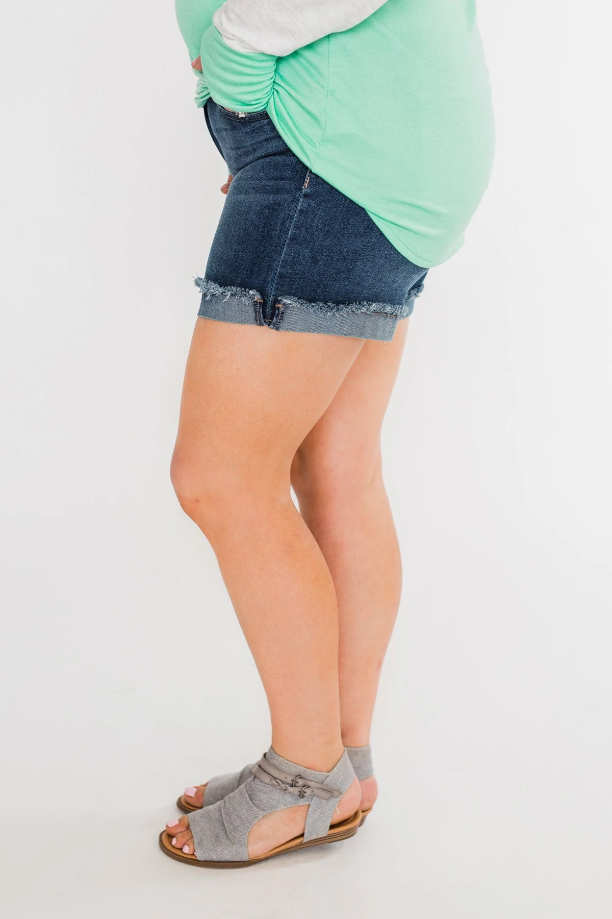 Celebrity Pink Cuff Shorts- Medium-Dark Wash - Image 9