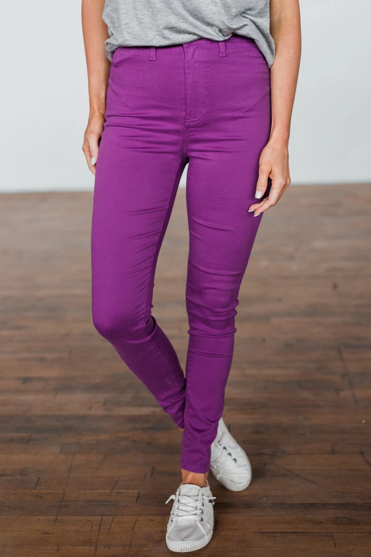Celebrity Pink High-Rise Skinny Jeans- Purple - Image 2