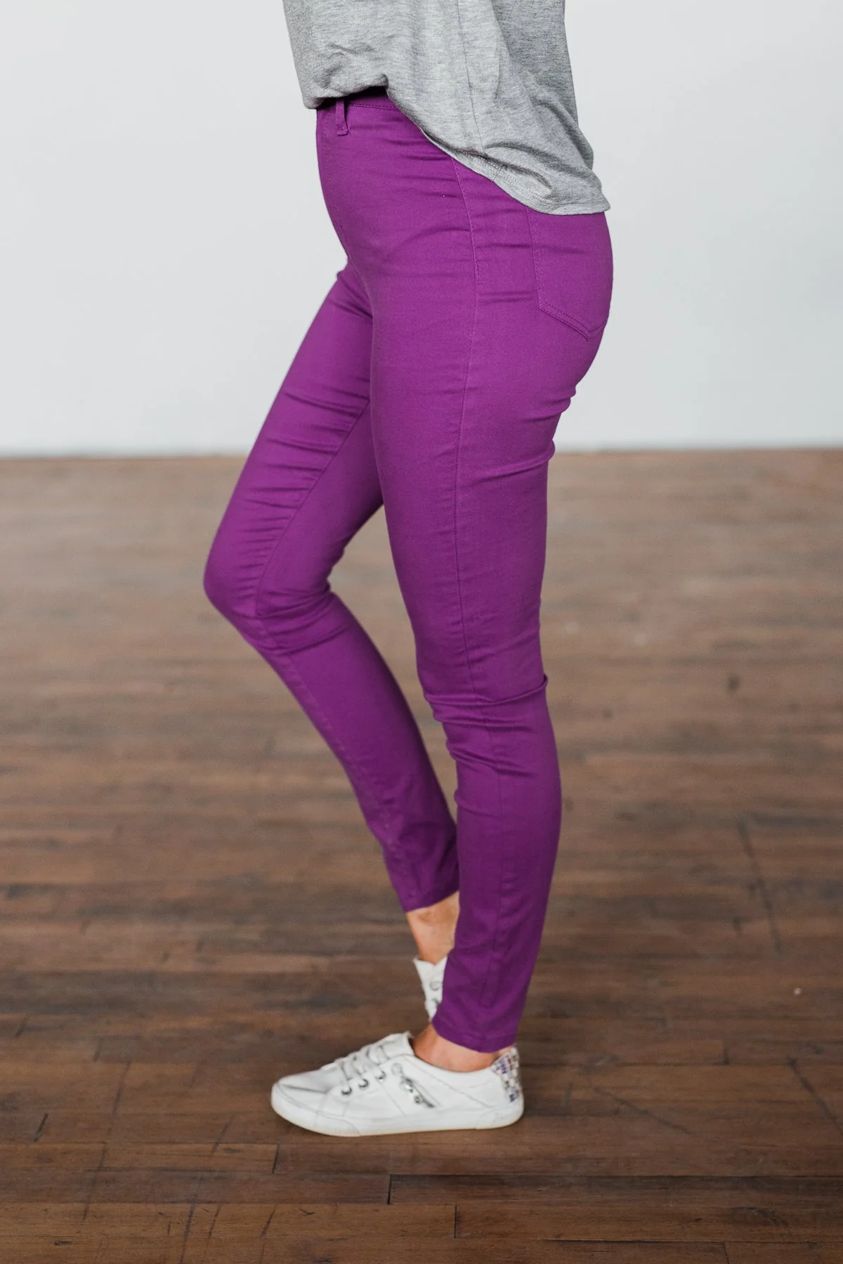 Celebrity Pink High-Rise Skinny Jeans- Purple - Image 3