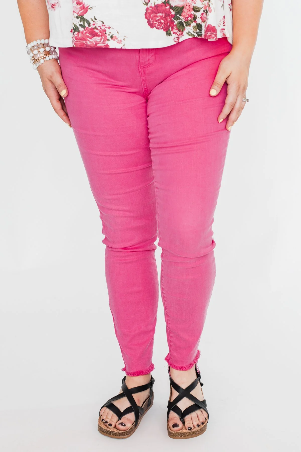 Cello Colored Skinny Jeans- Hot Pink - Image 4