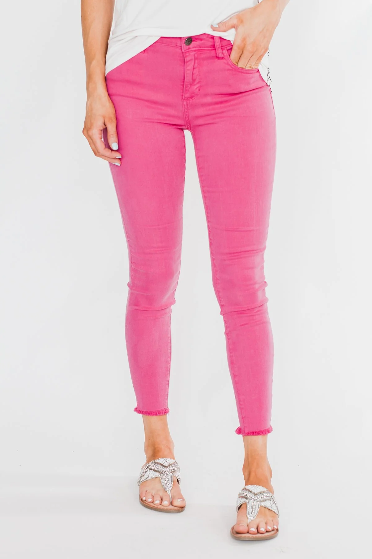 Cello Colored Skinny Jeans- Hot Pink - Image 5
