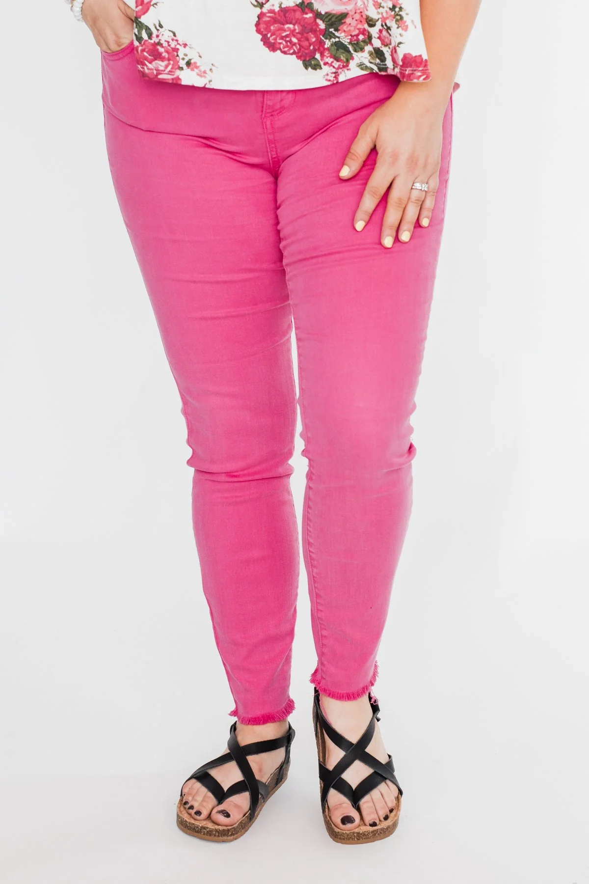 Cello Colored Skinny Jeans- Hot Pink - Image 6