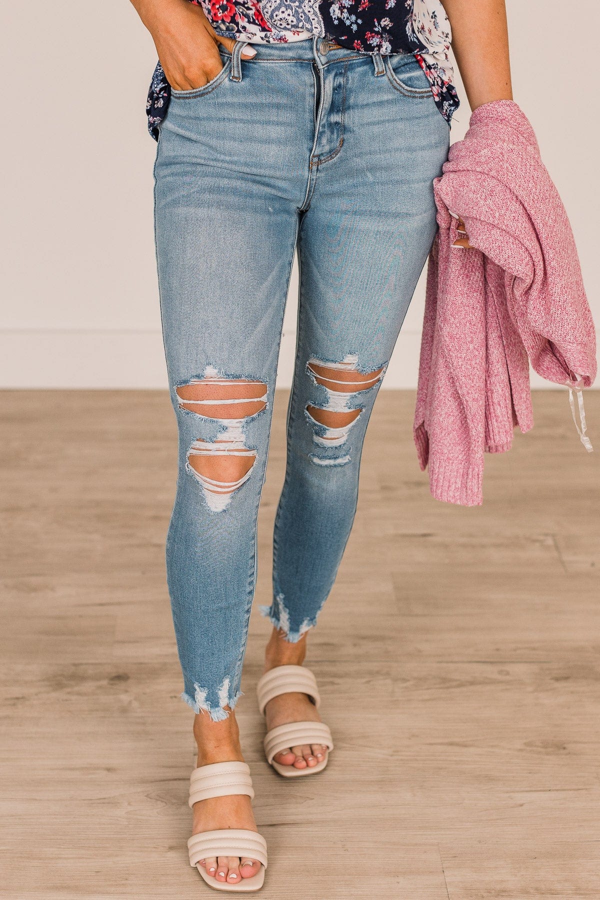 Cello High-Rise Cropped Skinny Jeans- Carla Wash - Image 4